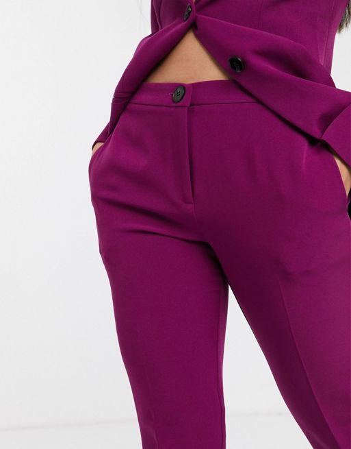 ASOS DESIGN Petite relaxed suit pants in purple