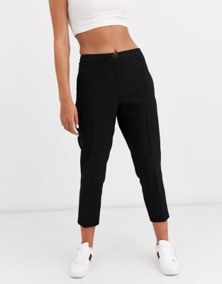 petite black slim fit trousers