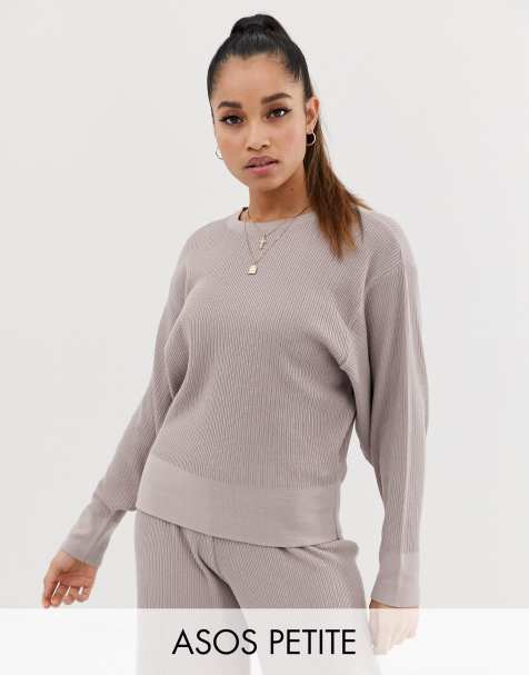 ASOS DESIGN Petite premium lounge knitted dropped sleeve sweat