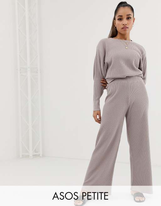 ASOS DESIGN Petite premium lounge knitted wide leg