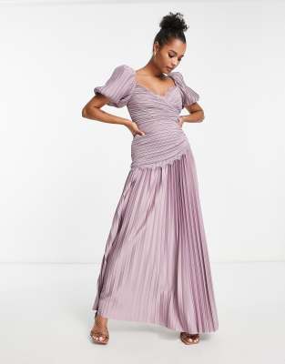 Mauve Lace Maxi Dress