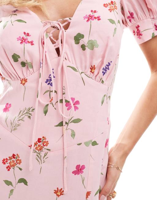open lace back dress Rent Asos Edition Volume Sleeve Satin Mini Dress In Hot Pink
