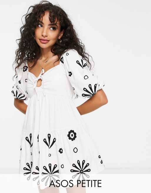 Asos petite embroidered dress online