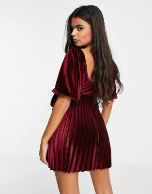 oxblood velvet dress