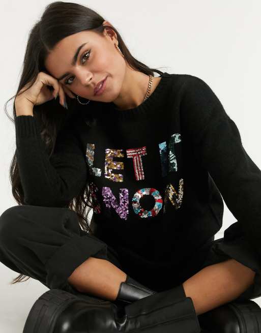 ASOS DESIGN Petite - Pull de Noël à inscription « Let it snow » à sequins vendu au profit de la fondation ASOS, 4 de 4