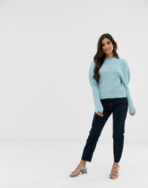 ASOS DESIGN Petite - Pull en maille côtelée épaisse luxueuse à manches ballon, 4 de 4