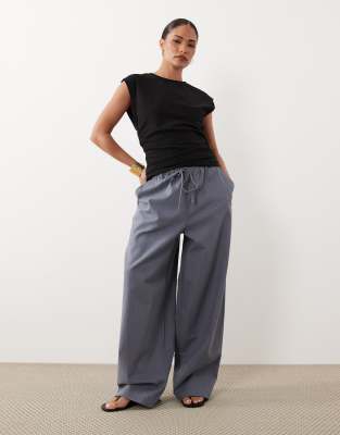Asos Petite Asos Design Petite Pull On Pants In Blue