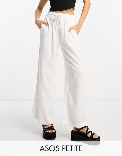 White pull on store trousers