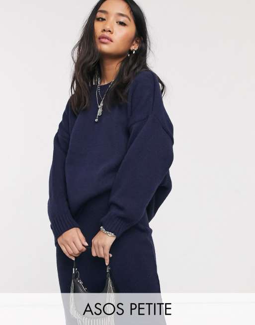 ASOS DESIGN Petite - Ensemble en maille - Bleu marine, 2 de 3