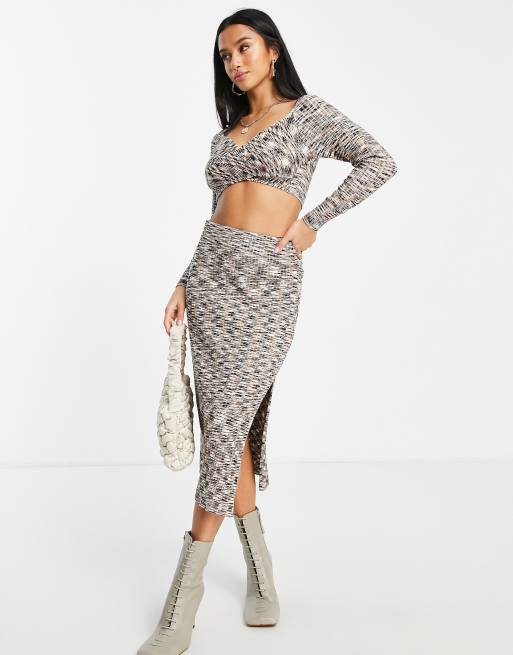 ASOS DESIGN Petite – Pullover im Space-Dye-Design mit Zierausschnitt, Kombiteil, 4 von 4