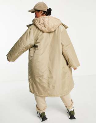 asos quilted parka