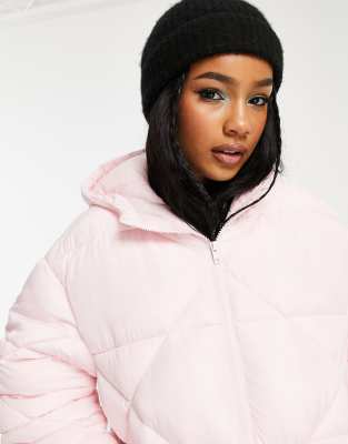 Asos pink puffer jacket online