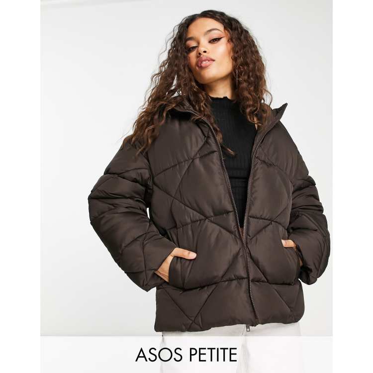 ASOS DESIGN quilted puffer jacket in baby pink