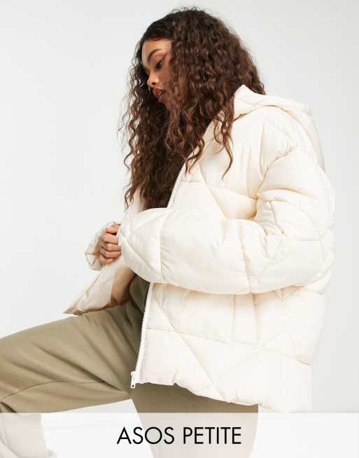 ASOS DESIGN - Piumino oversize color crema