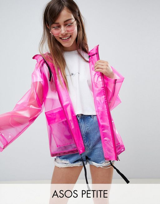 ASOS DESIGN Petite Rain Jacket With Contrast Binding | ASOS