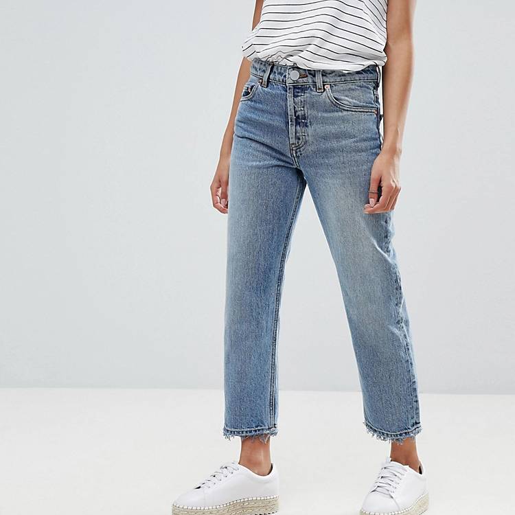 DESIGN Recycled Florence authentic straight leg jeans in light stone wash ASOS