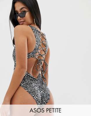 lace up back swimsuit