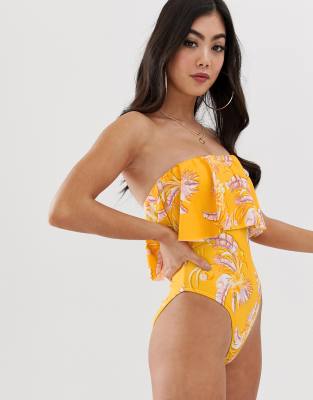 frill bandeau swimsuit