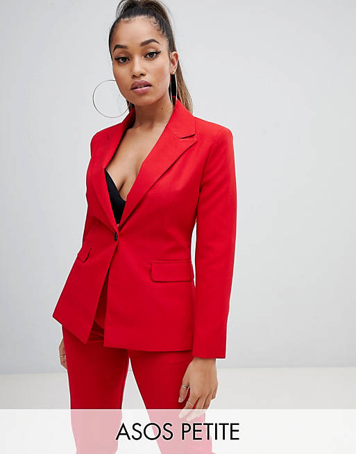 ASOS DESIGN Petite red suit blazer