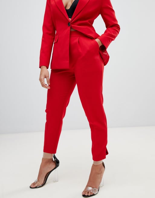 Red petite hot sale suit