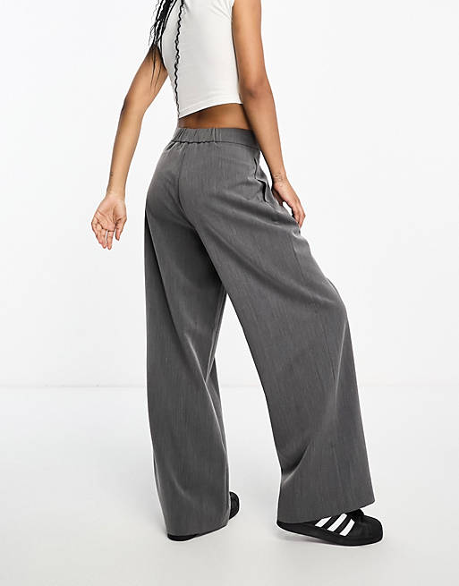 COLLUSION baggy tailored pants in black