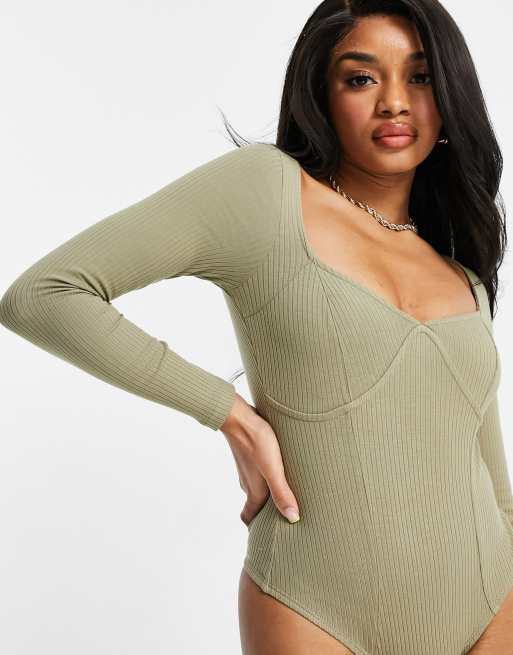 Khaki bodysuit store