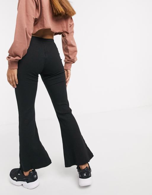 ASOS DESIGN Tall Flare Leggings in Rib