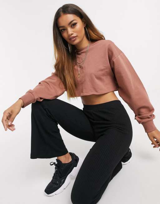 ASOS DESIGN Petite rib flare legging