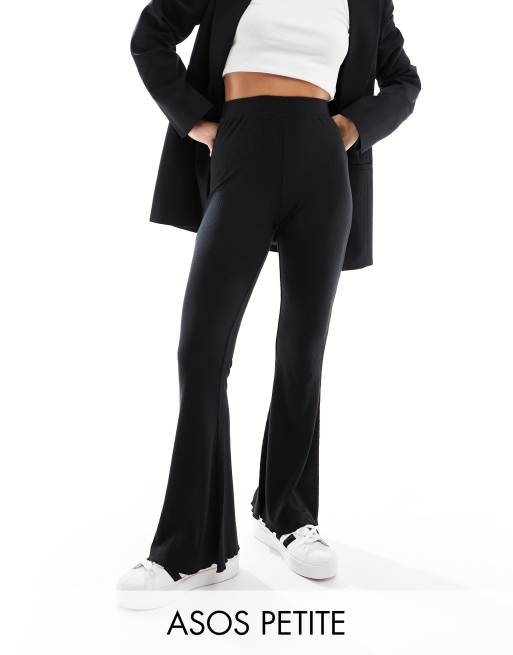 ASOS DESIGN basic wide leg jersey pants in black