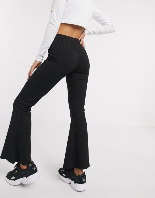 ASOS DESIGN Petite rib kick flare pants