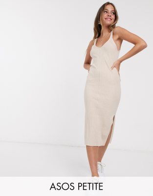 sleeveless knit midi dress