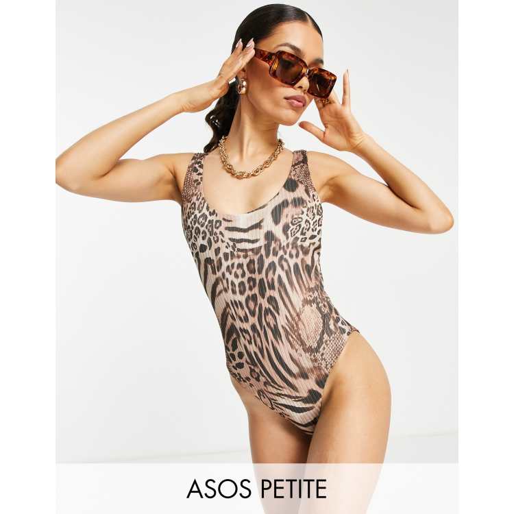 Asos sales leopard swimsuit