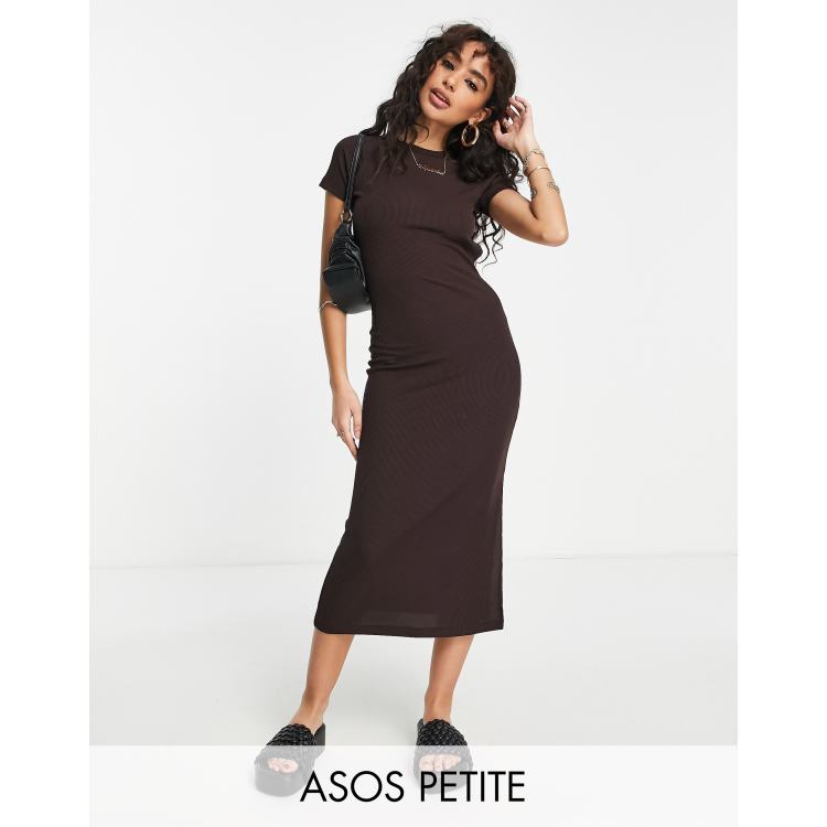 Petite Side Split T-Shirt Midi Dress