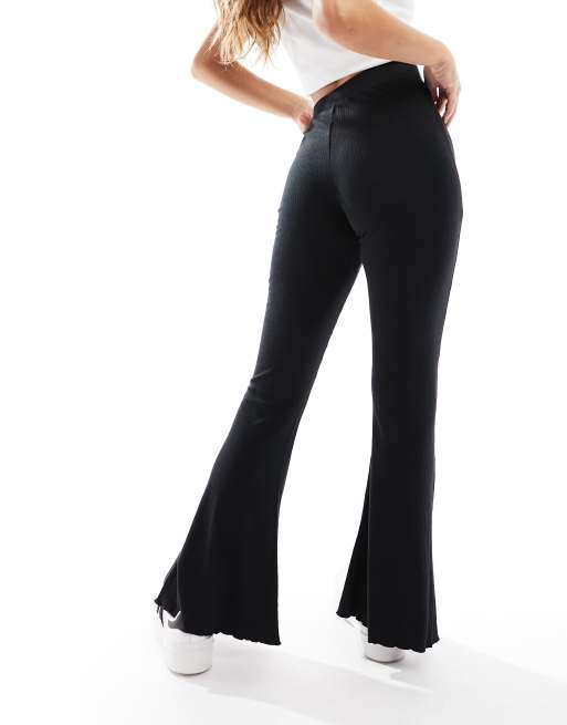 Ribbed High Waist Flare Pants