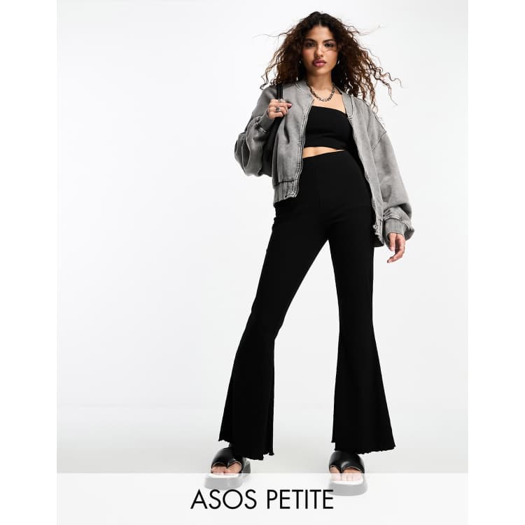 ASOS DESIGN rib kick flare trouser in sand