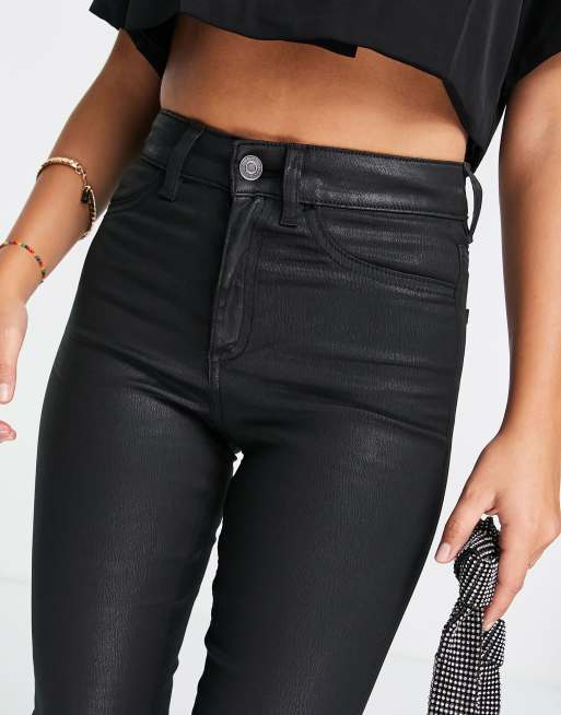 ASOS DESIGN Petite Ridley high rise skinny jeans in washed black, 3 of 4