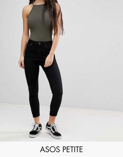 Zozo asos design ridley high waist skinny jeans in clean black lot sale