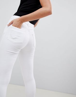 high waisted white skinny jeans petite