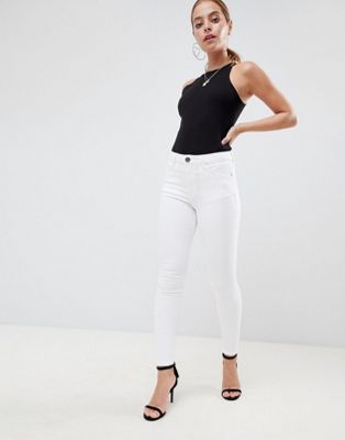 high waisted white skinny jeans