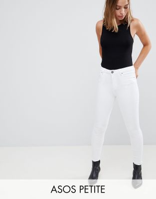 high waisted white skinny jeans petite