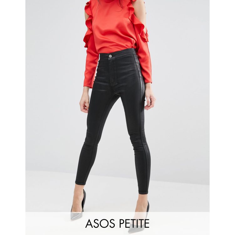 ASOS DESIGN rivington denim jeggings in black coated