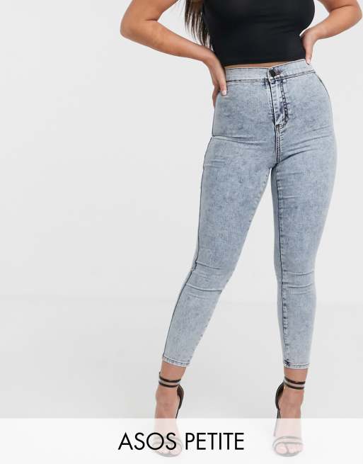 ASOS DESIGN Petite rivington high waisted jeggings in smokey grey wash