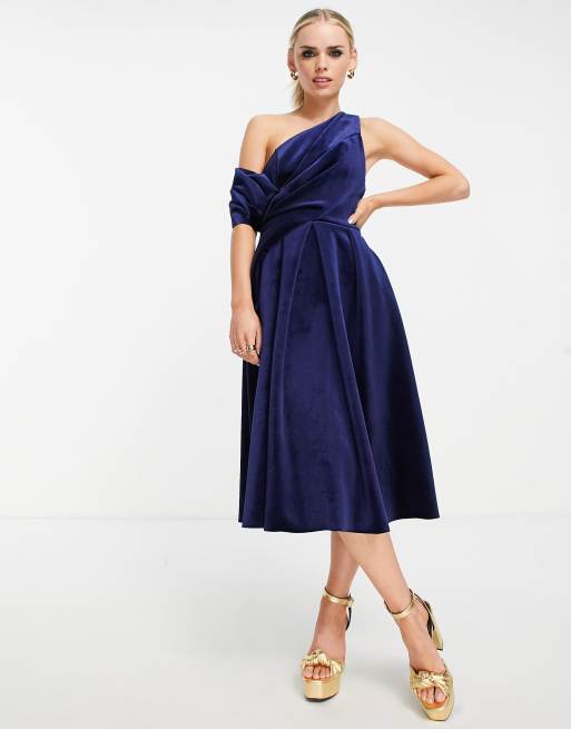 Asos robe cocktail bleu marine hot sale