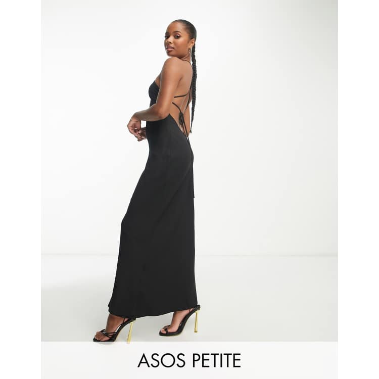 ASOS DESIGN Petite Robe longue dos nu en tissu doux coup en