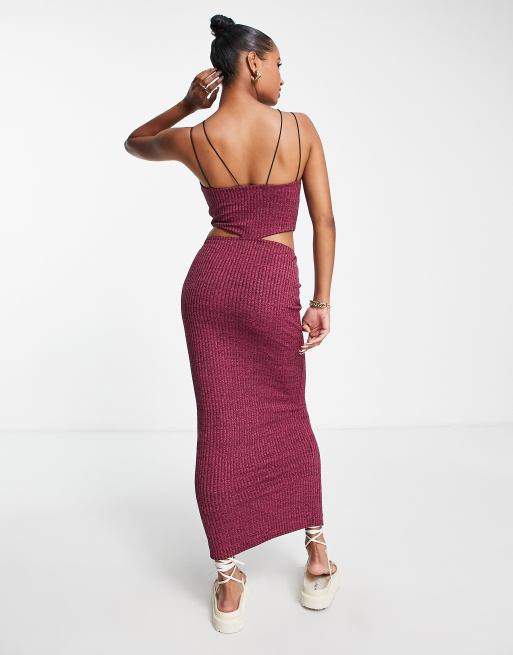 ASOS DESIGN Petite - Robe longue teinte par sections à bretelles fines et jupe taille basse - Rose, 2 de 4