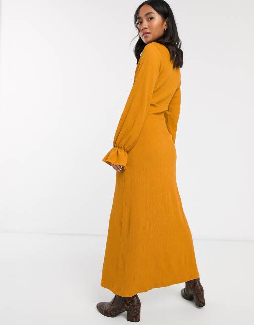 ASOS DESIGN Petite - Robe longue texturée  à manches longues et boutonnage, 2 de 4