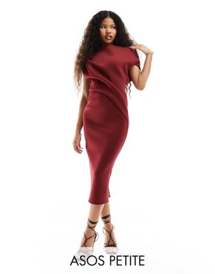 ASOS DESIGN - Robe mi-longue en tulle doublé à épaules dénudées et manches bouffantes - Noir | ASOS