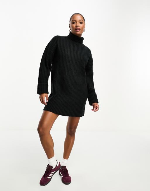 ASOS DESIGN Petite Robe pull courte en maille avec col montant