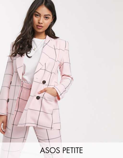 ASOS DESIGN Petite – Różowy garnitur w dużą kratkę, 2 z 3