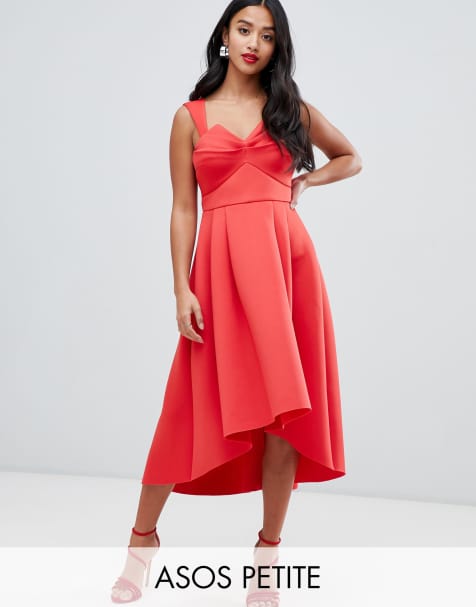 ASOS DESIGN Petite Ruched Bodice Midi Prom Dress